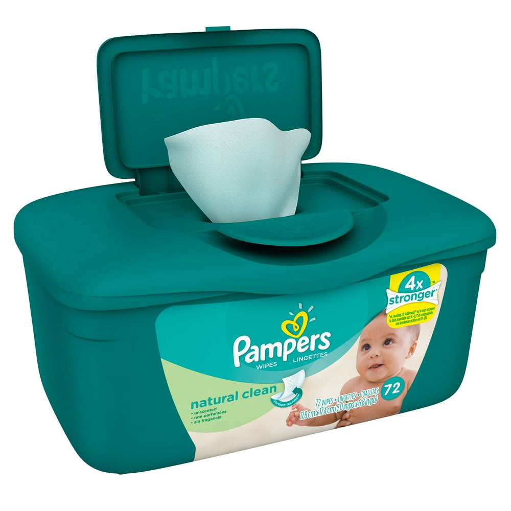 Pampers Baby Wipes, Natural Clean, 72 count Tub Walmart