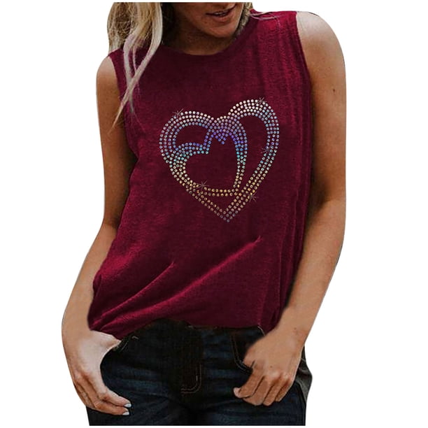 Camiseta sin mangas suelta con cuello redondo y lentejuelas reflectantes coloridas para mujer Pompotops lopia990507