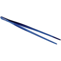 O'Creme Stainless Steel Precision Kitchen Tweezer Tongs with Serrated Tips for Gripping 12", Blue