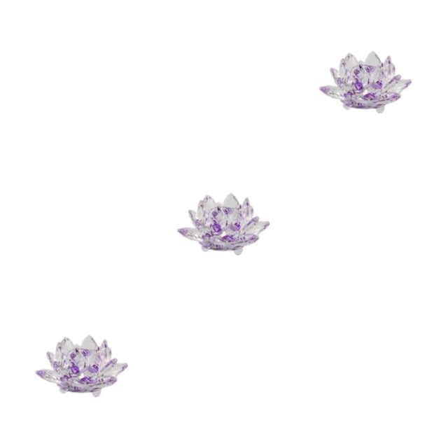 Advancent Cristal fino Flor de loto Piedras naturales Pisapapeles Feng Shui Esfera Cristales Flores Adornos Hogar Púrpura Type1 NO1