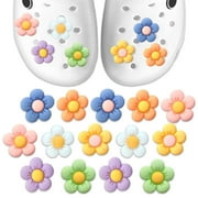 14 Pcs Flower Croc Charms, 7 Colors Flower Shoe Charms, Durable Waterproof Shoe Charms, Cute Cartoon Charms For Kids Adults, For Birthday, Party, Christmas, Gifts, For Boys&Girls