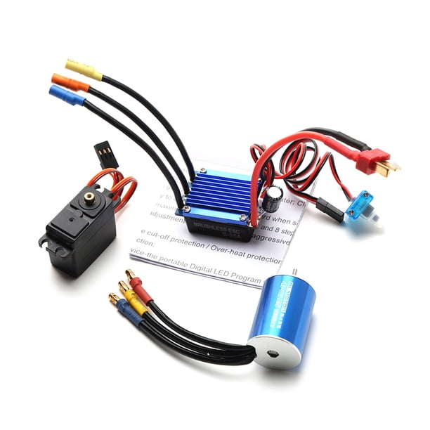 Esc 2435 4500KV Motor sin escobillas y 25A ESC 2.2KG Servo Reemplazo para HSP Wltoys 1/16 1/18 Control remoto Camión Coche Abanopi Esc