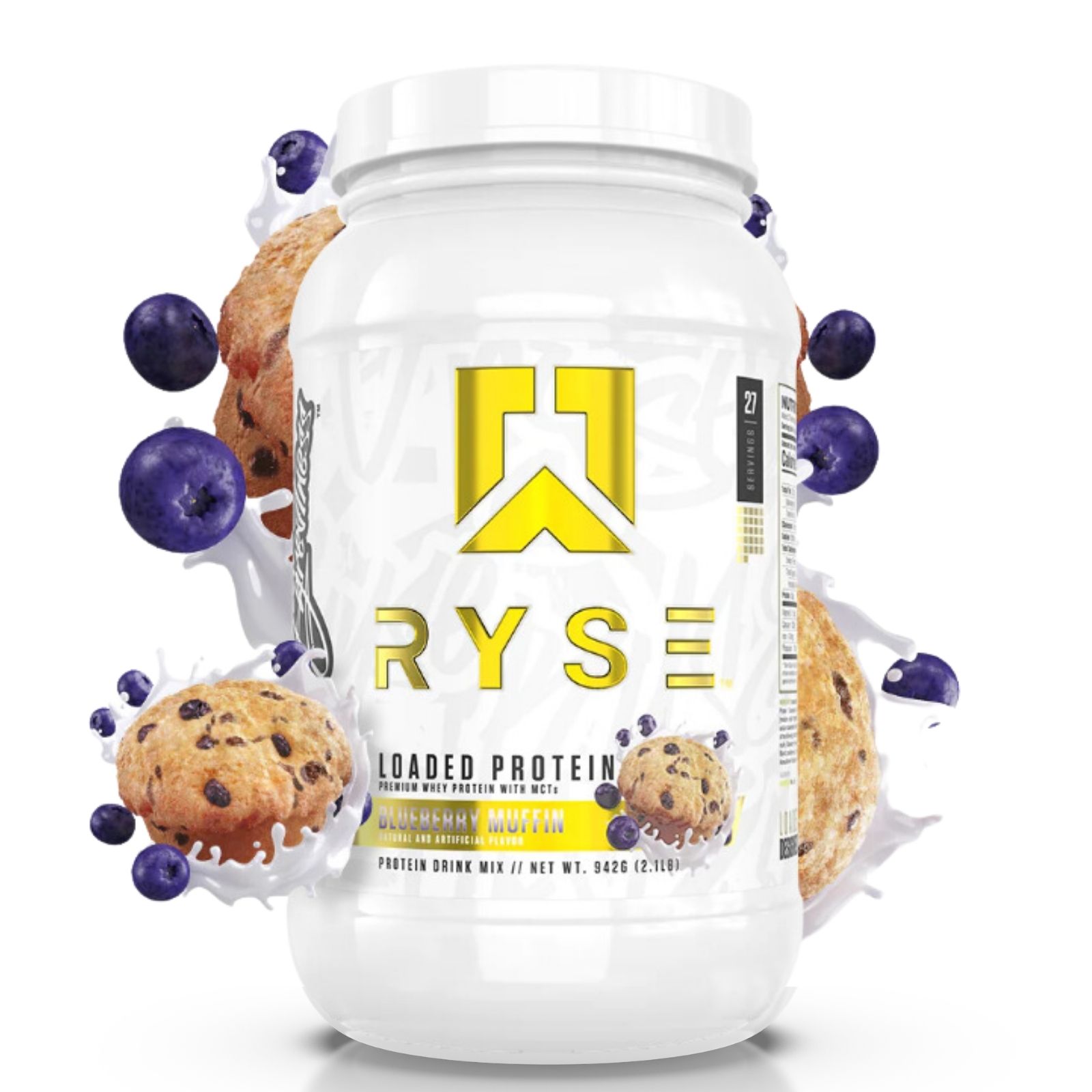 RYSE Loaded Protein Powder - Blueberry Muffin - 27 Servings (2LB)