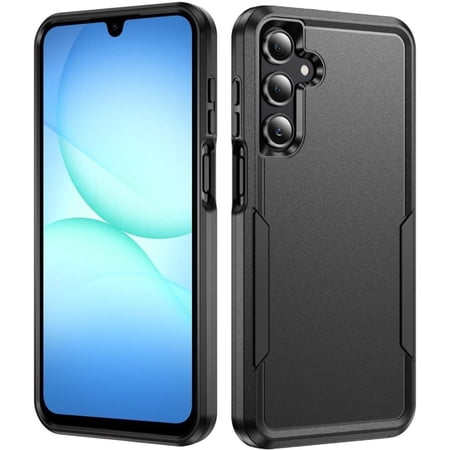 For Samsung Galaxy A17 S176V Premium Tough Hybrid Cell Phone Cover Case - Tough Black