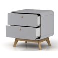 thumbnail image 4 of Ren Home Leva Scandinavian 2 Drawer Curved Nightstand, Gray, 4 of 9
