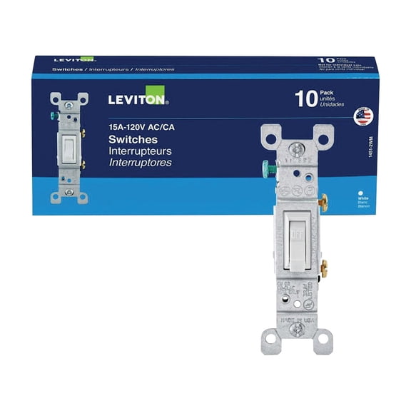 Leviton Toggle Single Pole Grounded Switch
