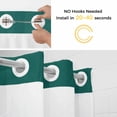 thumbnail image 5 of Dark Green No Hook Shower Curtain Waterproof, Bathroom Curtains with Snap in Liners and See Through Top Window, Modern Pure Dark Green Hotel Style Bathtub Curtains Shower 36"Wx78"L, 5 of 8