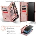 thumbnail image 4 of CaseMe Leather Case for Samsung Galaxy A52,2 in 1 Detachable Wallet Case with 8-Card Holder Zipper Bills Slot,Magnetic Shockproof Flip Leather Cover Zipper Pocket Phone Cases,Pink,For Galaxy A52, 4 of 10