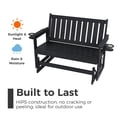 thumbnail image 7 of Innovaze Poly Lumber Patio Glider Bench, Durable HIPS Material, Weather-Resistant Glider Bench for Outdoor Porch Garden (Black, 2-Seater), 7 of 7