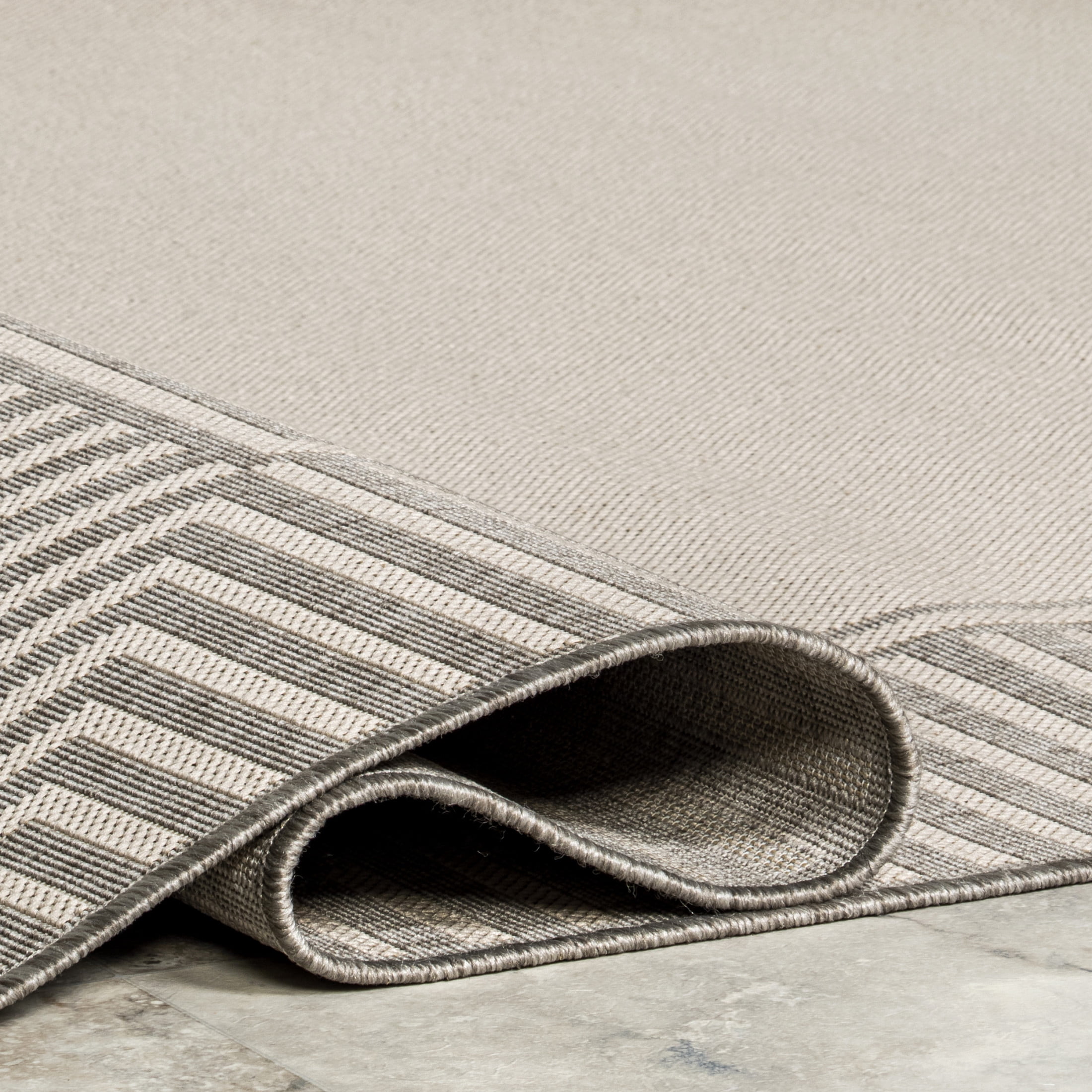 nuLOOM Asha Simple Striped Indoor/Outdoor Area Rug, 2' x 8', Runner, Asha Light Grey