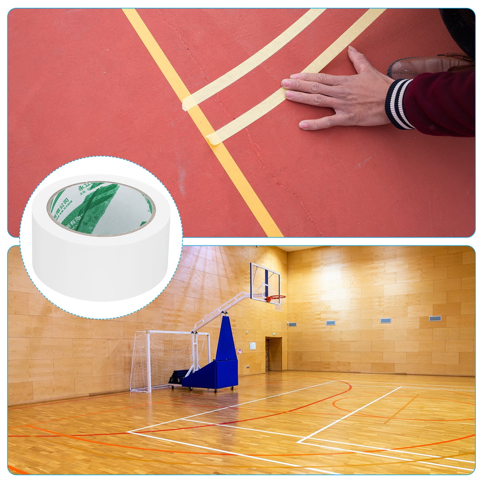 Uxcell Pickleball Ball Court Marking Tape 66ft, Marking Edge Guard Ultra-Adhesive Tape, White 4 Pcs