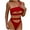 Red, variant on Huowey Women Bandeau Bandage Bikini Set Push-Up Brazilian Swimwear Beachwear Swimsuit Boho Bathing Suit Honeymoon Cruise Trendy Wear