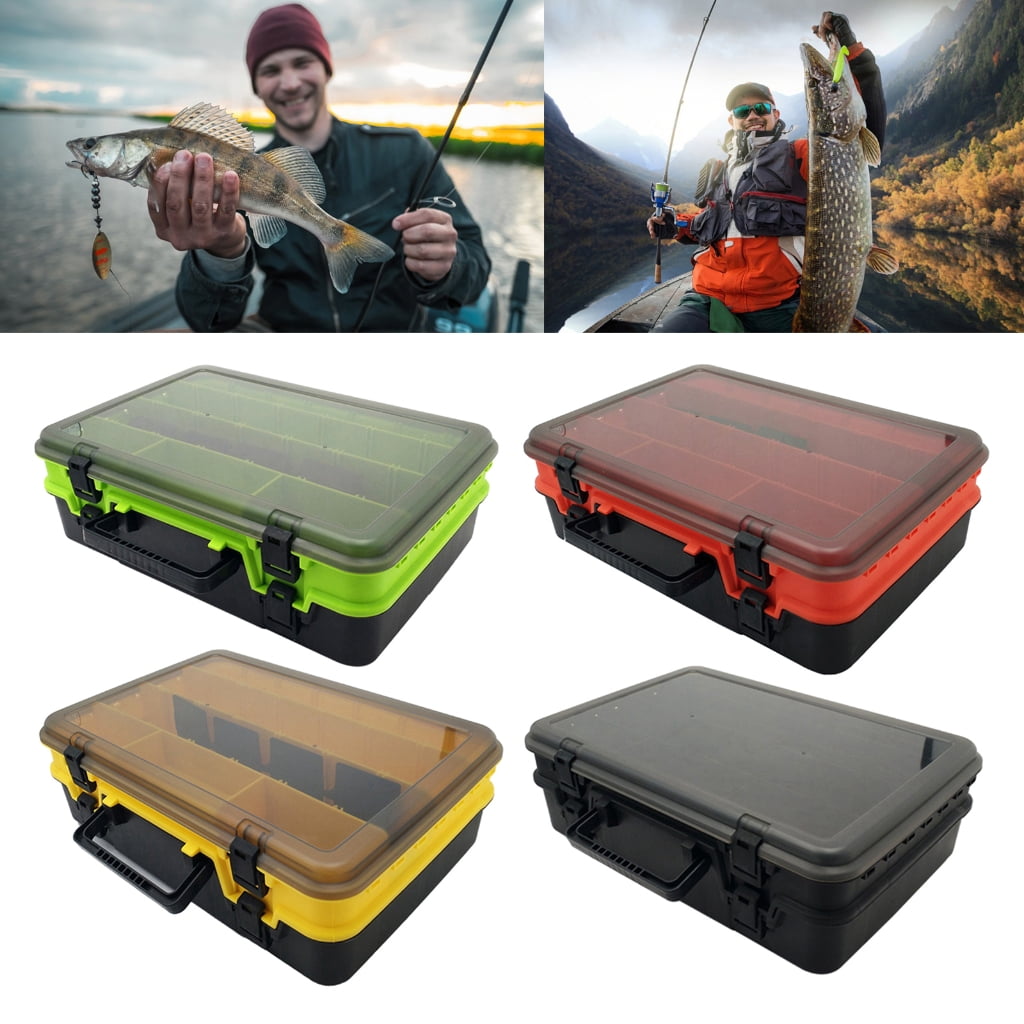 Fishing Tackle Box Fishing Hook Storage Trags Organizers Box Clear Adjusted Dividers Terminals Tackle Case