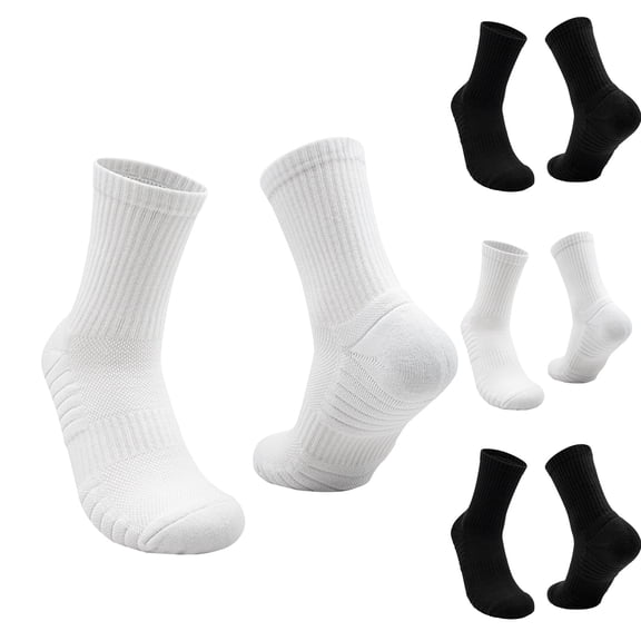 QLEICOM Mens Socks,Socks for Men,Men's Solid Color Athletic Socks with Thick Cushioned Sole and Breathable Construction Ideal for Gym Sessions and Comfortable During Physical Activities Black