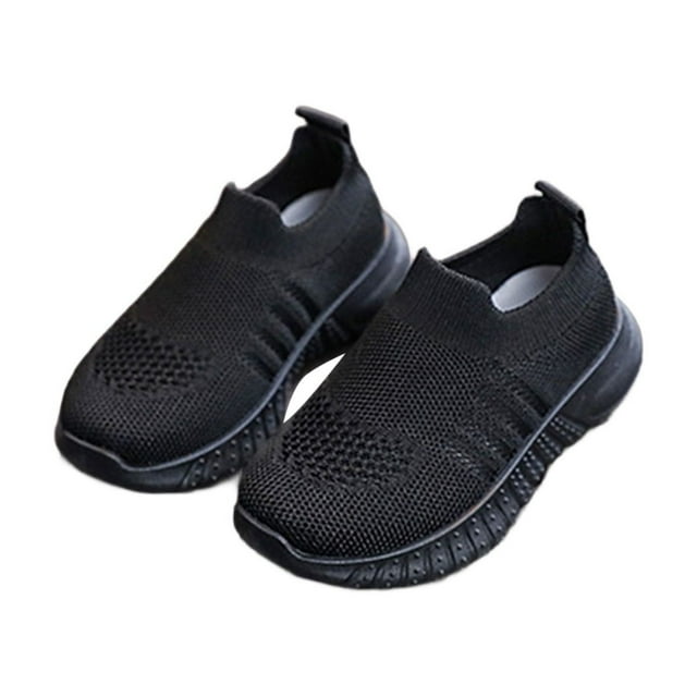 MIASHUI Chaussures-Chaussettes pour Tout-Petits Unisexe Garçons Filles Intérieur Extérieur Espadrilles de Marche,Noir,3,5-4 Ans