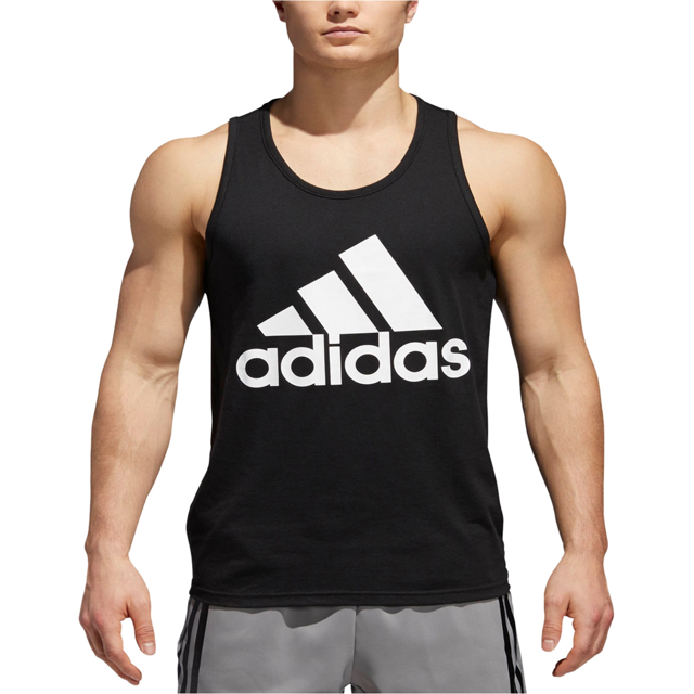 adidas Bos Heathered Logo Tank Top para Hombre, Negro, XX-Large Adidas Camiseta sin mangas