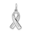thumbnail image 3 of FB Jewels Sterling Silver Rhodium-plated Enameled Pink Ribbon Charm, 3 of 4