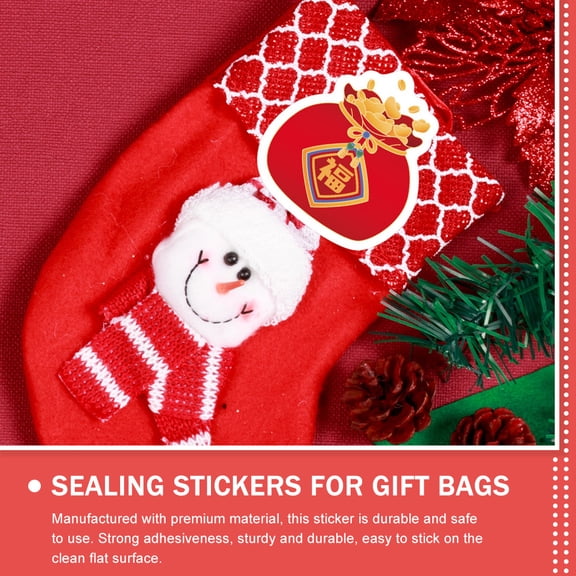 FUTUREORYY Premium Waterproof Red Seal Stickers for Chinese New Year Party Supplies