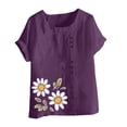 thumbnail image 4 of Runfenguu Women'S Athletic Shirts & Tees Basic Tees For Women Women'S Printed Button Short Sleeve T-Shirt Comfortable And Casual Loose Womens Summer Top, 4 of 4