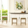 thumbnail image 5 of Jennifer Taylor Home Lucia 25.5" Backless Upholstered Counter Stool with Resin Rattan Frame, Ivory White Boucle, 5 of 7