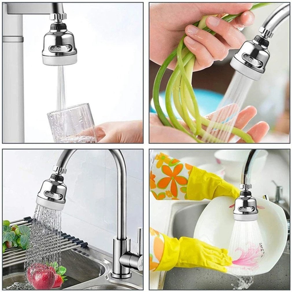 -BCVBFGCXVB silver white Faucet Boost Three-Speed Adjustment Splash-Proof Nozzle Household Tap Water Shower Water-Saving Rotating Filter 