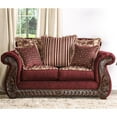 thumbnail image 6 of Bowery Hill Traditional Fabric Upholstered Loveseat in Wine Finish, 6 of 10