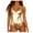 Gold, variant on Women Swimsuit Clearance Plus Size Women's Fashion Suspender High Waist Solid Color One Piece Bikini Swimsuit Flash Picks Silver
