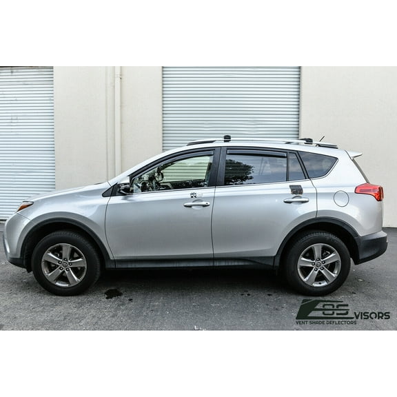Extreme Online Store Replacement For 2013-2018 Toyota Rav4 | EOS Visors JDM In-Channel Style SMOKE TINTED Side Vents Rain Guard Window Deflectors