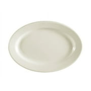 CAC China REC-13 Rolled Edge 11-1/2 by 8-1/4-Inch Stoneware Oval Platter, American White, Box of 12