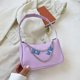 thumbnail image 3 of Bolso de hombro pa mujer y niña, bolso informal pa , bolso pa axilas PU , púrpura Violeta Hugo monedero de paja, 3 of 9