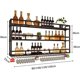 thumbnail image 2 of Estante para Vino y portavasos de Pared con Luces LED, estantes para Colgar Copas al revés, estantes flotantes de Metal para Botellas de Licor, decoración de Cocina y hogar, 2 of 4