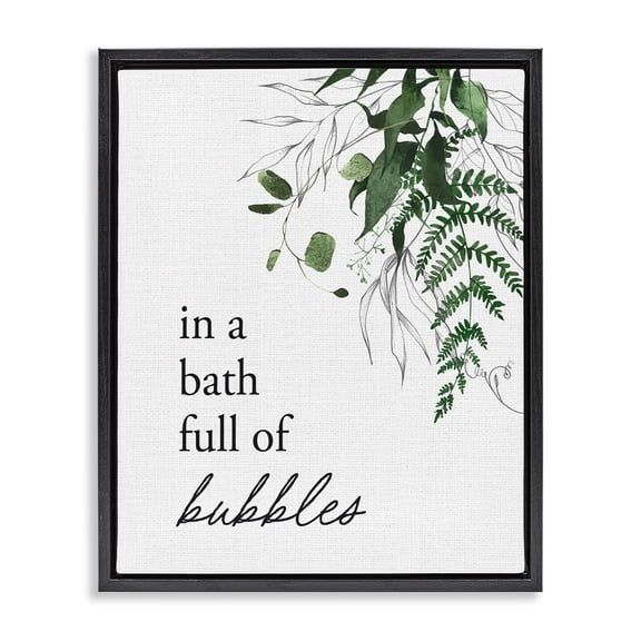 Stupell Industries Rustic Lodge Forest Foliage Bubble Bath Black Floating Frame Canvas Art, 17 x 21, by Lettered and Lined