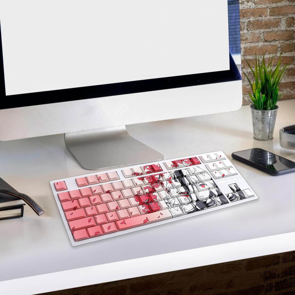 CIYISON 136PCS Keycaps Double Shot Side Print Backlit KeycapsAnime Girl Theme For Mechanical Keyboard 108 96 87 84 75 68 64 61
