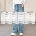 thumbnail image 3 of CAUYDY Teen Girls Elastic Waist Jeans Washed Denim Wide Leg Baggy Heart Print Pants for Girls Back to School Wear Sizes 13-14 Years, 3 of 9