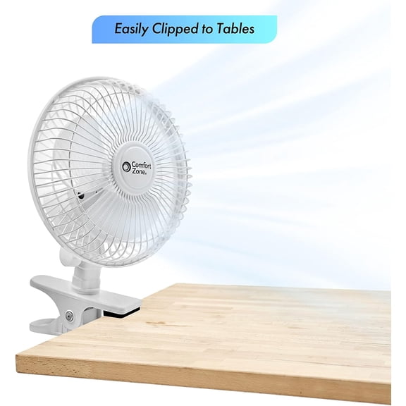 6 Inch Portable Clip On Desk Fan with 2 Speed, Quiet, Adjustable Tilt, Indoor, Home Office Dorm