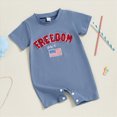 thumbnail image 2 of Xudanell Baby Girl Newborn Clothes 4th of July Flag Rompers Jumpsuit Outfit Summer Trendy Baby Wear Dark Blue 12-18 Months, 2 of 6