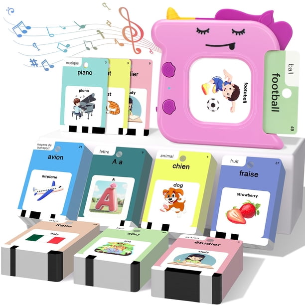 Tarjetas Didácticas Hablantes AHJ 420 Palabras Francés Inglés para Niños Pequeños