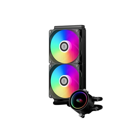 PCCOOLER CPS - DA240 ARGB BK CPU Liquid Cooler with 120mm PWM ARGB FAN, Brand New Low-noise Pump, Pre-mounted Fans on Radiator. For Intel: LGA115X/1200/1700/1851/20XX/AMD AM4/AM5