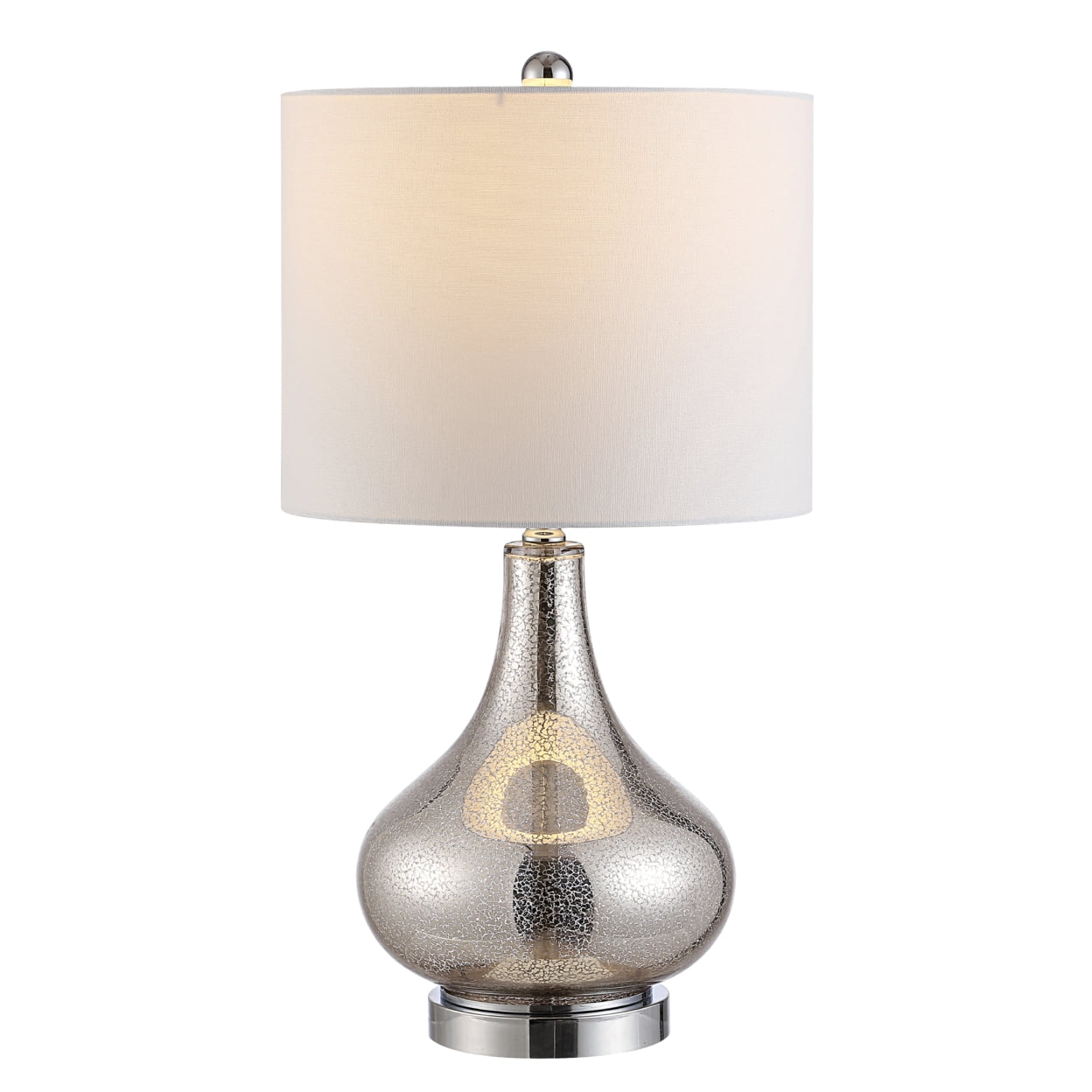 SAFAVIEH Brooks 24 in. Modern Glass Table Lamp, Silver
