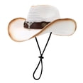 thumbnail image 3 of jiaxiM Summer Hats for Women Unisex Panama Jazz Wide Brim Straw Hat for Men Women Beach Outdoor, 3 of 4