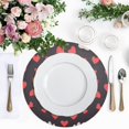 thumbnail image 4 of Paw Claws with Hearts Black Round Placemats Plate Mats 15 Inch Non-Slip Heat Resistant Washable PVC Set Indoor for Kitchen Dining Table 6PCs, 4 of 6