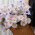 thumbnail image 7 of Visland 6PCS Artificial Silk Fake Flowers Faux Daisies Bouquet Arrangements for Home Party Room Office Kitchen Tables Wedding Centerpieces Decoration, 7 of 7