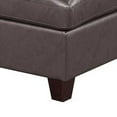 thumbnail image 4 of Benjara Hina 37 Inch Modular Armless Sofa Chair, Brown Faux Leather, Solid Wood, 4 of 5