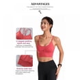 thumbnail image 4 of 3 Pack Women's Ribbon Cross Back Sports Bra Fast Dry Shockproof Running Fitness Underwear, 4 of 7