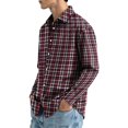 thumbnail image 4 of Men Business Casual Gingham Long Sleeve Button Down Shirt 4 Way Stretch Wrinkle Free Regular Fit Lapel Collar Lightweight Working Casual Fall Clothing Sizes 3XL, 4 of 6