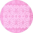thumbnail image 1 of Ahgly Company Indoor Round Oriental Pink Traditional Area Rugs, 5' Round, 1 of 4