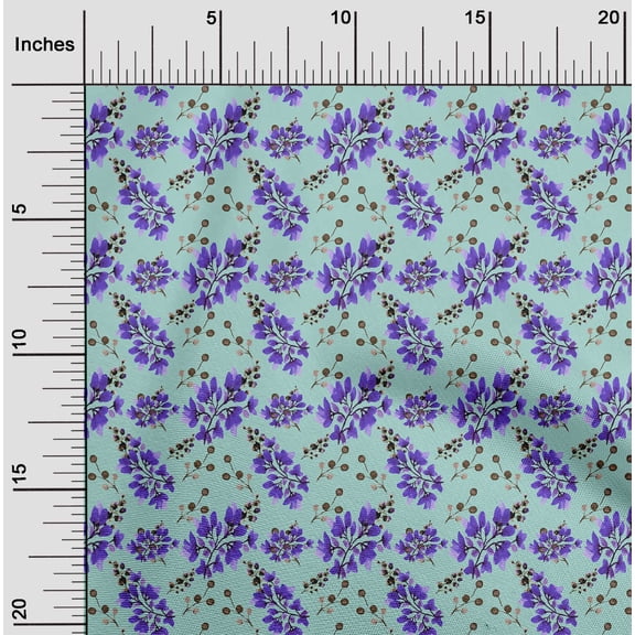 oneOone Polyester Spandex Violet Fabric Florals Craft Projects Decor Fabric Printed By The Yard 56 Inch Wide-OA6