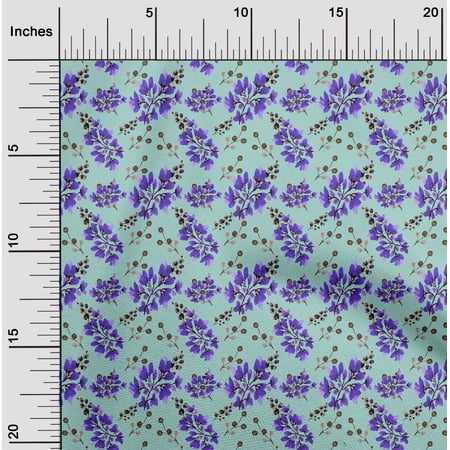 oneOone Polyester Spandex Violet Fabric Florals Craft Projects Decor Fabric Printed By The Yard 56 Inch Wide-OA6