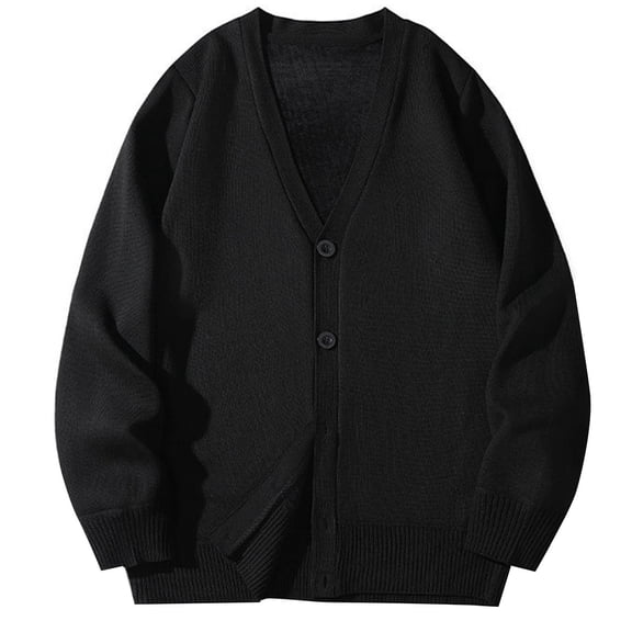 Men's Cardigan Sweater Loose Fit V-Neck Cardigan Casual Lightweight Ribbed Knitted Button Down Sweater