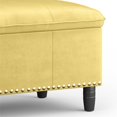 thumbnail image 4 of Émilie 39" Pouf de Rangement Rectangulaire Traditionnel en Velours Jaune Dijon, 4 of 7